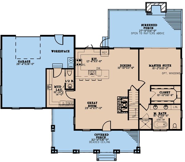Country Floor Plan - Main Floor Plan #923-226