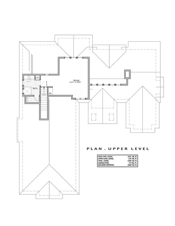 House Blueprint - Craftsman Floor Plan - Upper Floor Plan #892-13