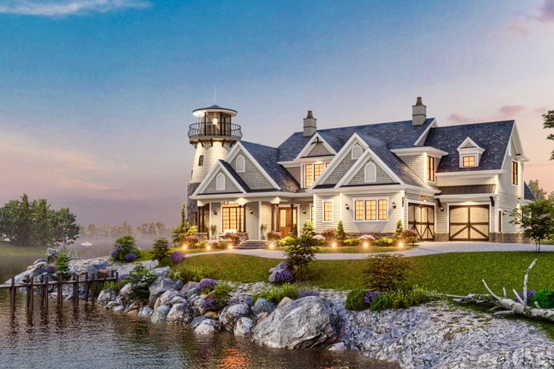 House Blueprint - Exterior - Front Elevation 6 for Beach House Plan #54-597 - 4 bed, 3 bath