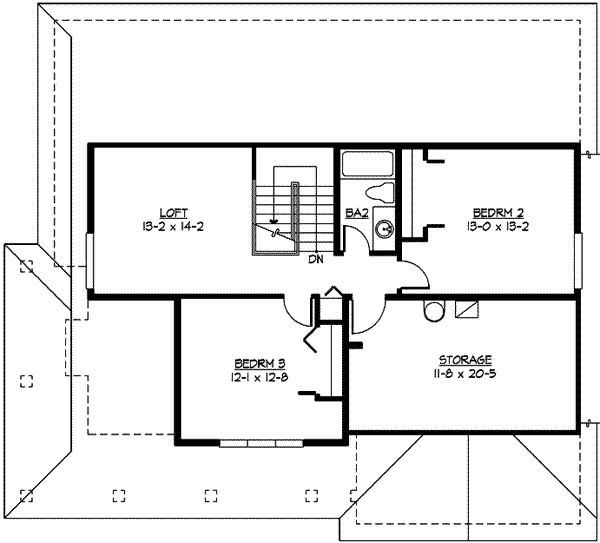 Craftsman Floor Plan - Upper Floor Plan #132-109