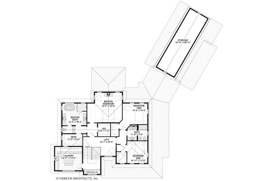 Floor Plan - Upper Floor for Craftsman House Plan #928-312 - 3 bed, 2.5 bath
