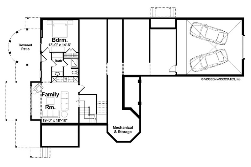 Dream House Plan - Floor Plan - Lower Floor for Farmhouse House Plan #928-443 - 3 bed, 4.5 bath