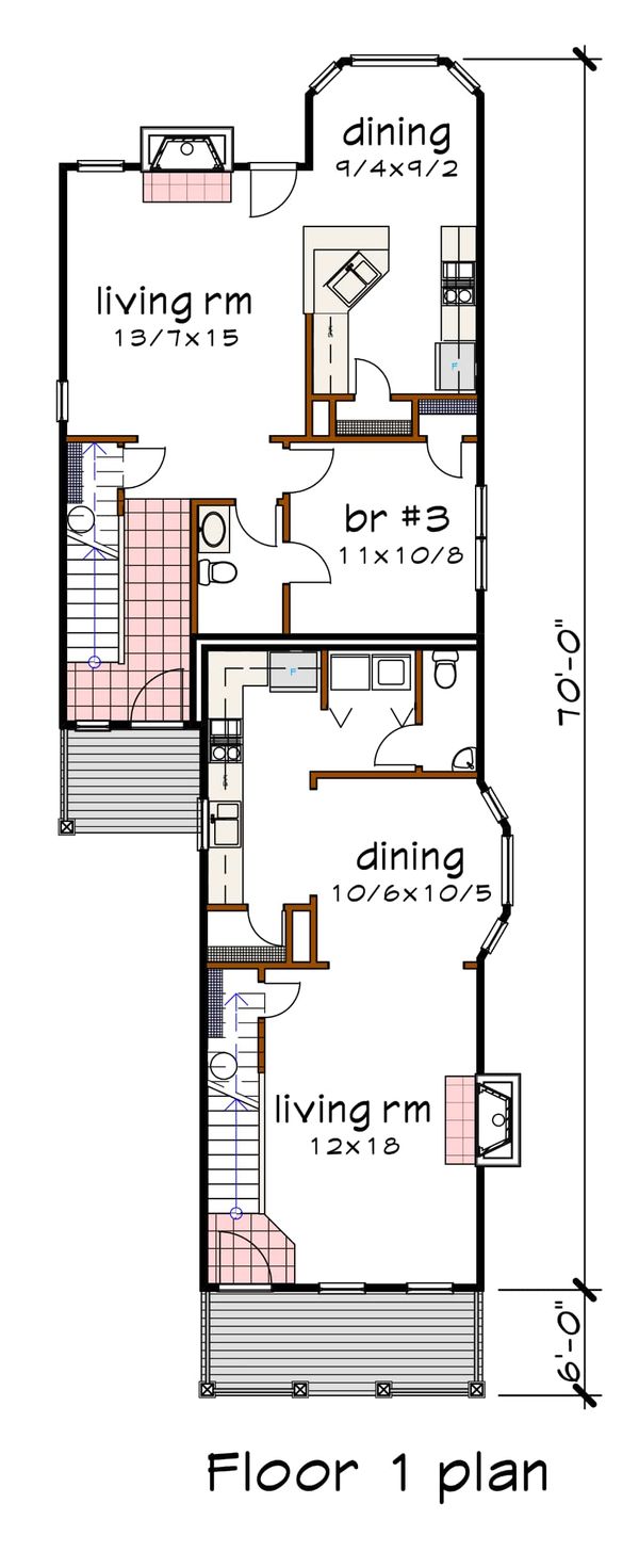 House Plan Design - Cottage Floor Plan - Main Floor Plan #79-251