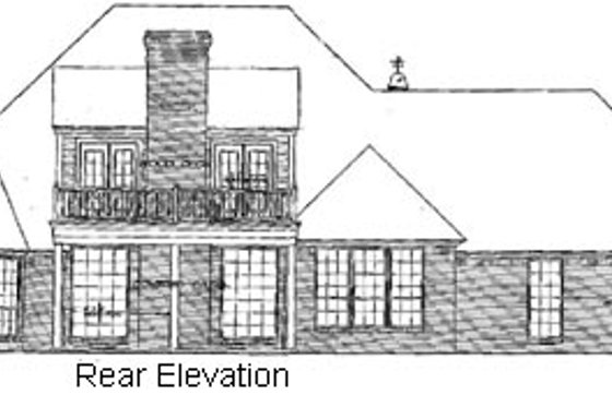 Exterior - Rear Elevation for European House Plan #310-265 - 3 bed, 2.5 bath