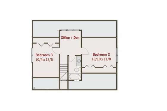 Floor Plan - Upper Floor for Craftsman House Plan #461-19 - 3 bed, 2.5 bath
