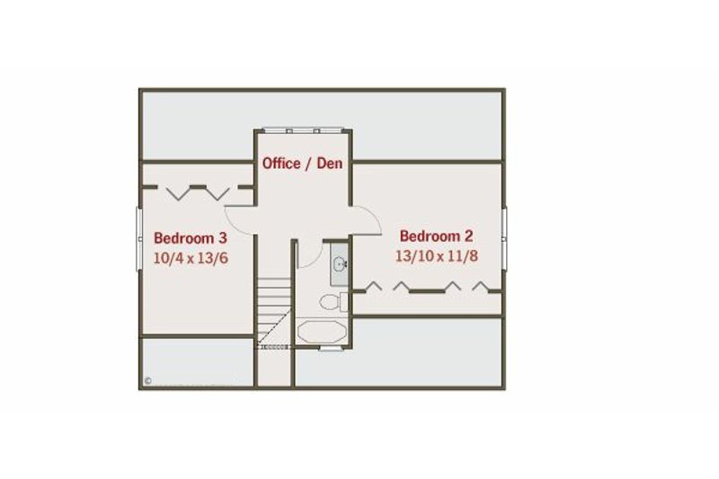 House Blueprint - Floor Plan - Upper Floor for Craftsman House Plan #461-19 - 3 bed, 2.5 bath