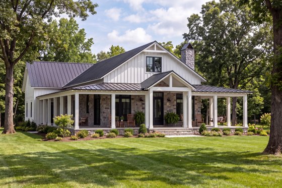 Exterior - Front Elevation 3 for Barndominium House Plan #430-450 - 3 bed, 2 bath