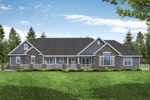 Ranch Exterior - Front Elevation Plan #124-1314