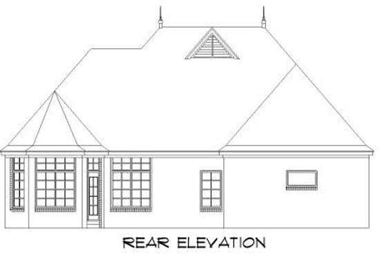 Exterior - Rear Elevation for European House Plan #424-169 - 3 bed, 1 bath