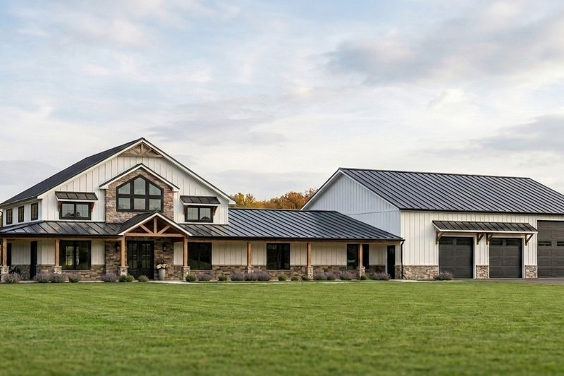 Architectural House Design - Exterior - Front Elevation 2 for Barndominium House Plan #1064-371 - 3 bed, 2.5 bath