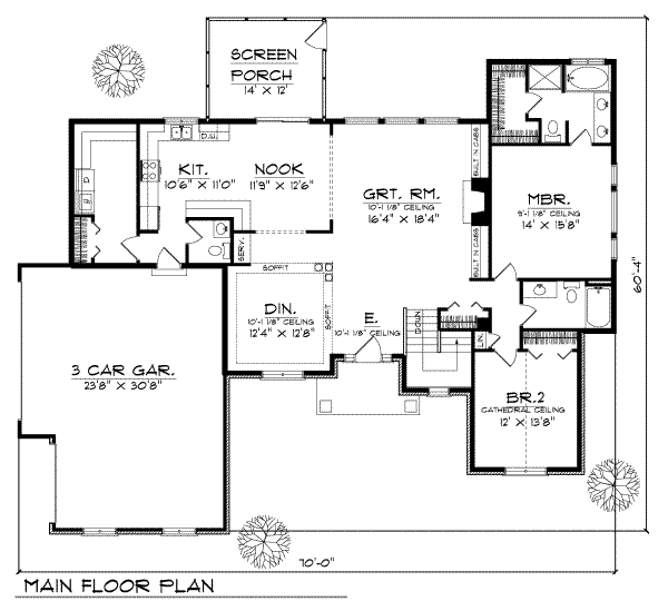 Home Plan - Traditional Floor Plan - Main Floor Plan #70-499