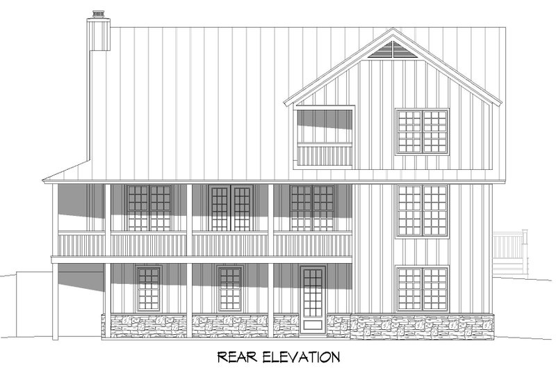 Home Plan - Exterior - Rear Elevation for Southern House Plan #932-919 - 4 bed, 3 bath