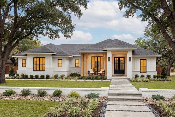 Exterior - Front Elevation 6 for Ranch House Plan #430-424 - 4 bed, 2 bath