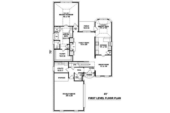 Floor Plan - Main Floor for European House Plan #81-863 - 3 bed, 2.5 bath