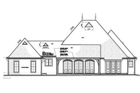 Exterior - Rear Elevation for European House Plan #15-257 - 4 bed, 3 bath