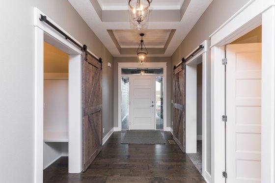 Interior - Entry for Ranch House Plan #70-1485 - 3 bed, 2 bath