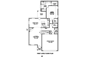 Floor Plan - Main Floor for European House Plan #81-13643 - 3 bed, 2 bath