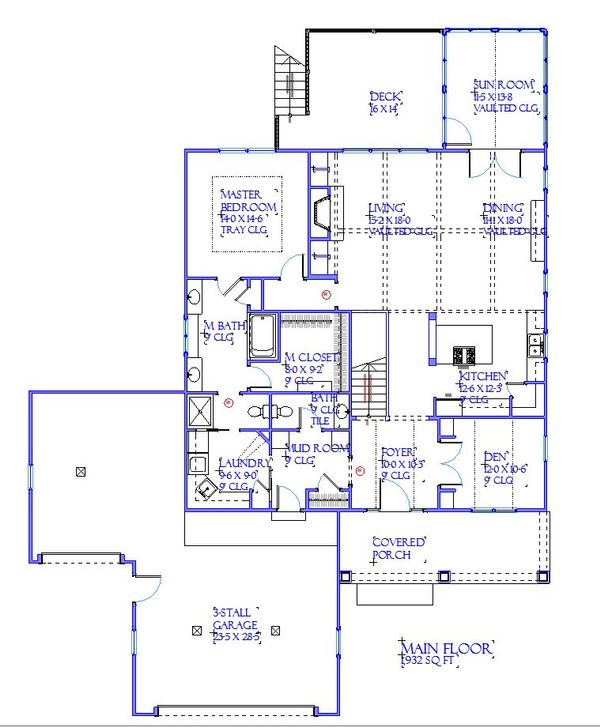 Home Plan - Traditional Floor Plan - Main Floor Plan #901-144