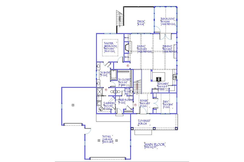 Dream House Plan - Floor Plan - Main Floor for Traditional House Plan #901-144 - 3 bed, 2.5 bath