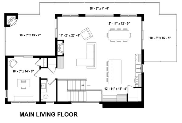House Plan Design - Living Level Inverted Floorplan