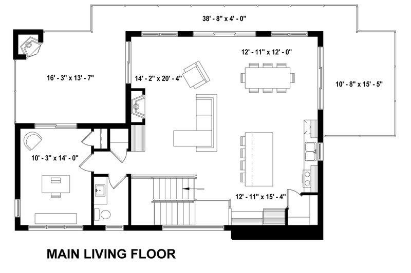 Home Plan - Living Level Inverted Floorplan