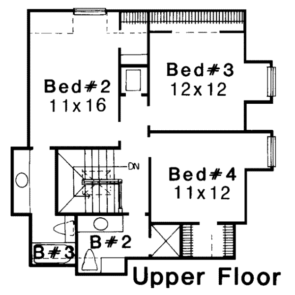 European Floor Plan - Upper Floor Plan #310-106