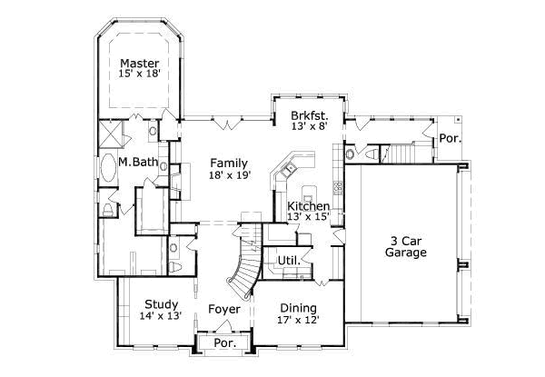 Traditional Floor Plan - Main Floor Plan #411-159