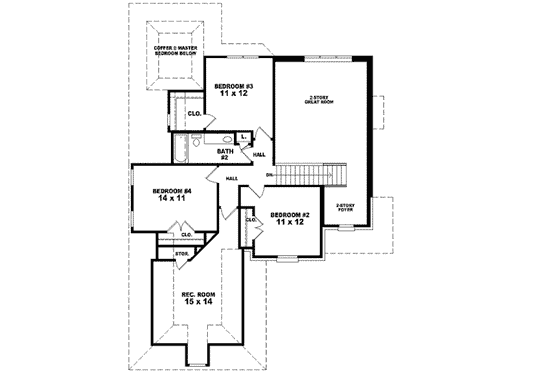Floor Plan - Upper Floor for European House Plan #81-749 - 4 bed, 2.5 bath