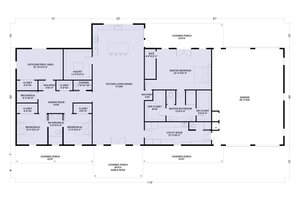 Floor Plan - Main Floor for Barndominium House Plan #1107-30 - 3 bed, 3.5 bath