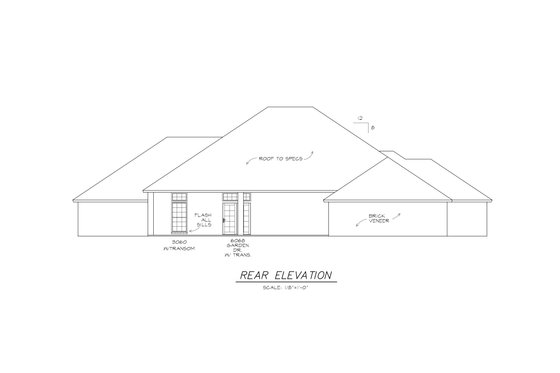 Exterior - Rear Elevation for Traditional House Plan #65-509 - 3 bed, 2.5 bath