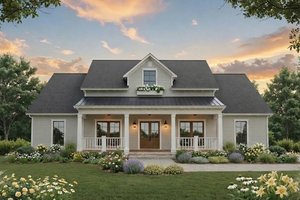 House Blueprint - Farmhouse Exterior - Front Elevation Plan #21-641