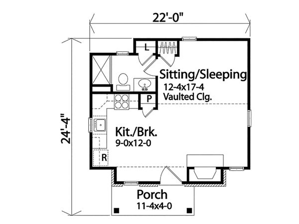 House Design - Cottage Floor Plan - Main Floor Plan #22-594