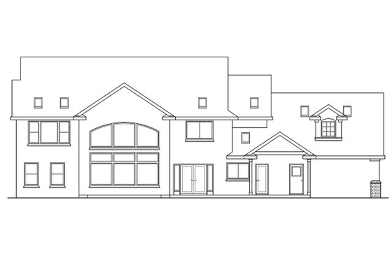 Exterior - Rear Elevation for Colonial House Plan #124-355 - 4 bed, 4.5 bath