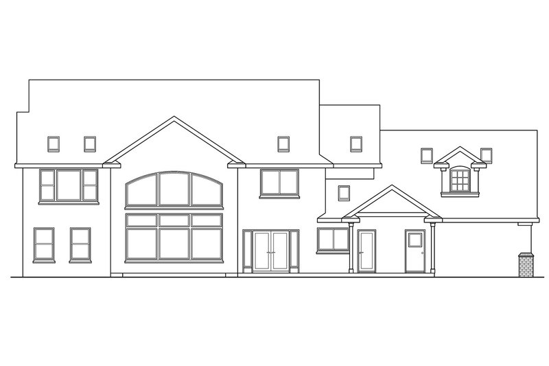 Home Plan - Exterior - Rear Elevation for Colonial House Plan #124-355 - 4 bed, 4.5 bath