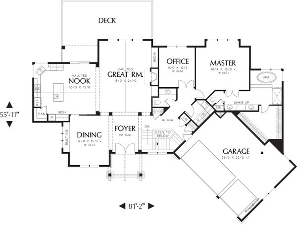 Dream House Plan - Craftsman Floor Plan - Main Floor Plan #48-467