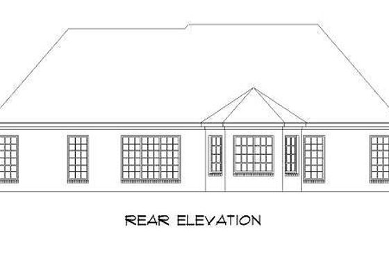 Exterior - Rear Elevation for Traditional House Plan #424-72 - 3 bed, 2 bath