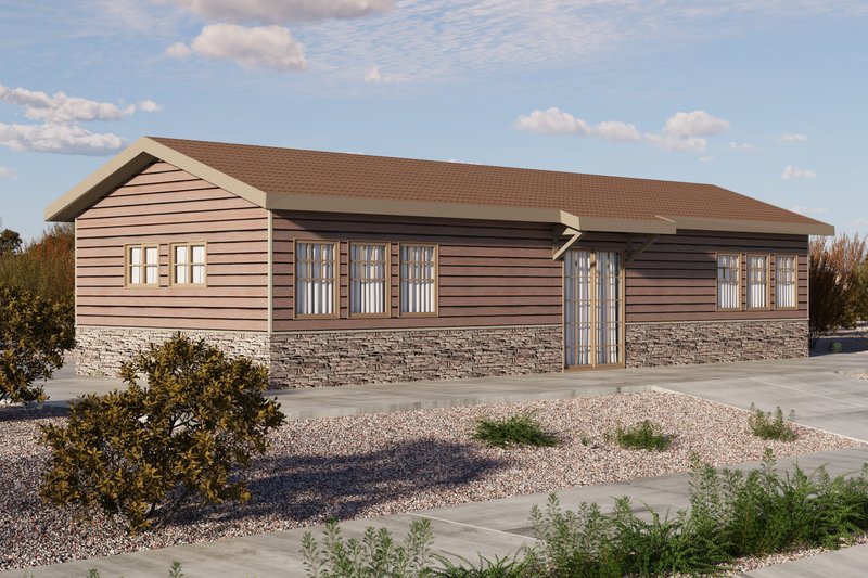 Home Plan - Exterior - Front Elevation 4 for Ranch House Plan #1106-99 - 2 bed, 1 bath