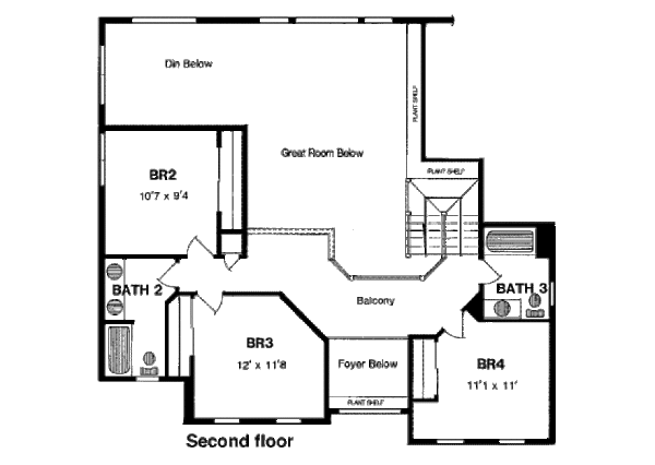 Country Floor Plan - Upper Floor Plan #316-119