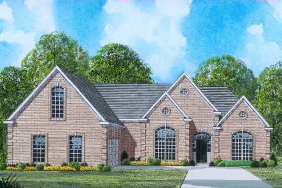 Exterior - Front Elevation for Traditional House Plan #424-10 - 4 bed, 3 bath