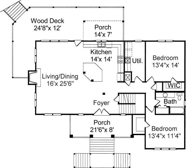 House Plan Design - Beach Floor Plan - Main Floor Plan #37-174