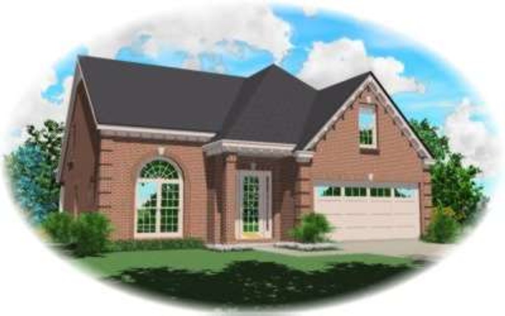 Exterior - Front Elevation 2 for European House Plan #81-740 - 2 bed, 2.5 bath