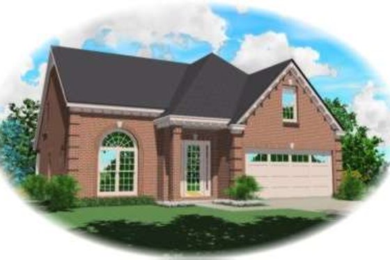 Exterior - Front Elevation for European House Plan #81-740 - 2 bed, 2.5 bath
