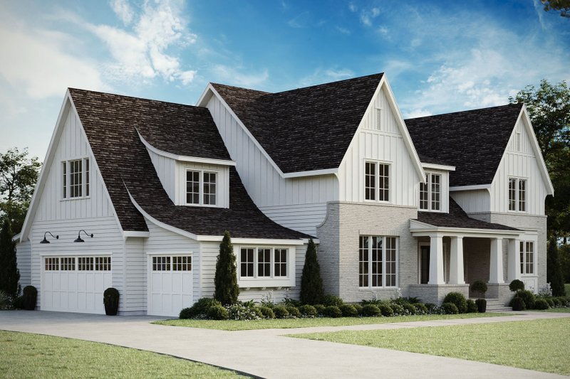 House Blueprint - Exterior - Front Elevation 4 for Tudor House Plan #461-112 - 3 bed, 5.5 bath