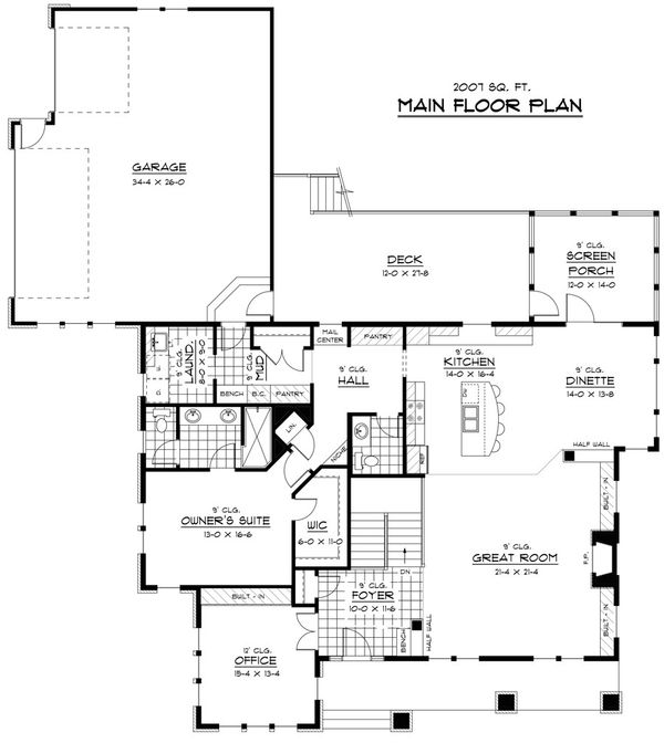 Prairie Floor Plan - Main Floor Plan #51-299