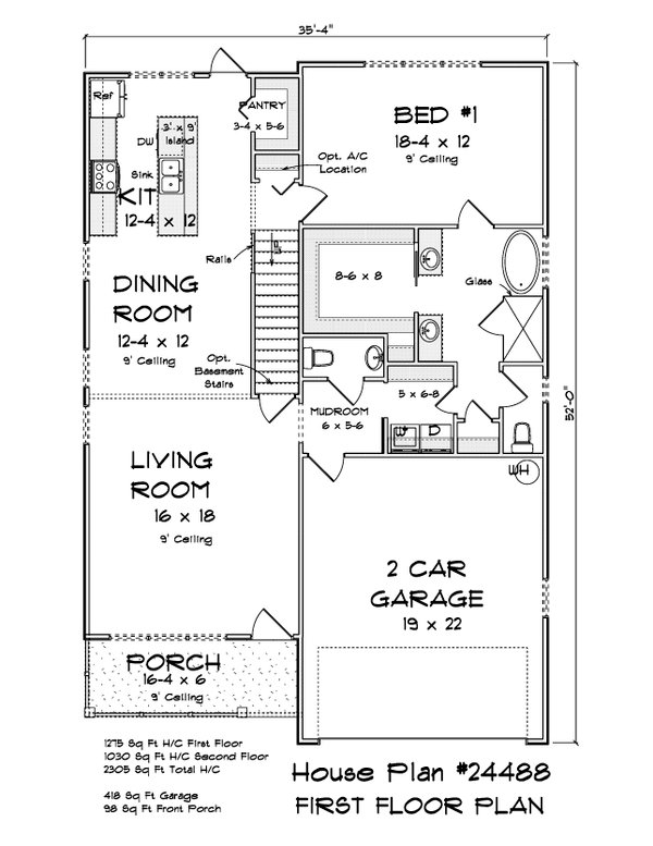 Cottage Floor Plan - Main Floor Plan #513-2281