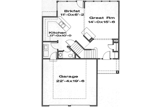 Floor Plan - Main Floor for Traditional House Plan #6-137 - 3 bed, 2.5 bath