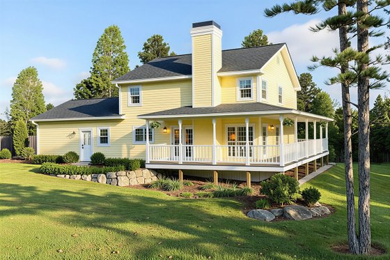 Exterior - Rear Elevation for Farmhouse House Plan #312-548 - 3 bed, 2.5 bath