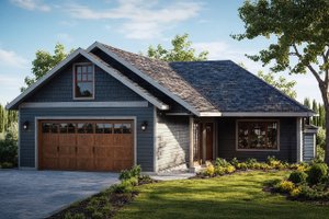 Ranch Exterior - Front Elevation Plan #124-879