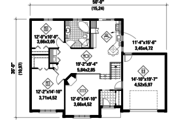 European Style House Plan - 2 Beds 1 Baths 1172 Sq/Ft Plan #25-4445 