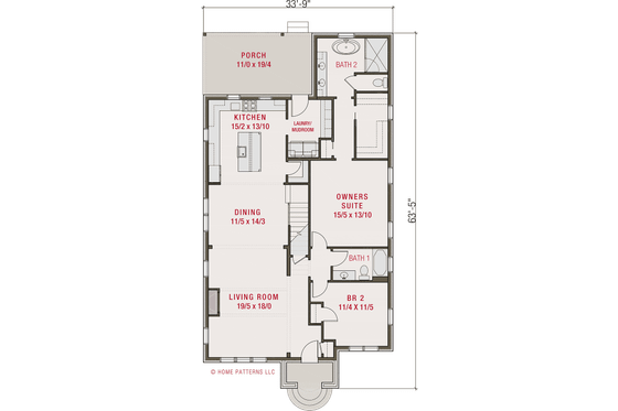Floor Plan - Main Floor for Tudor House Plan #461-101 - 5 bed, 3 bath